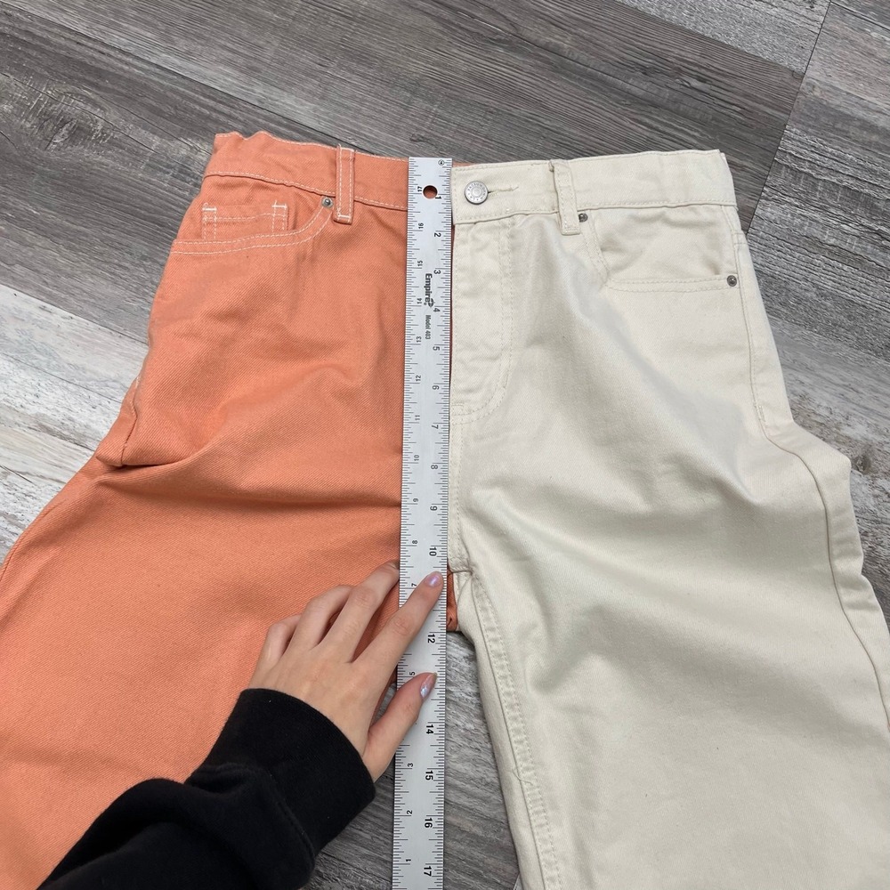 PacSun Kids Muted Clay Gardenia Cream Peachy Girls 12 High Rise Colorblock Pants - Picture 8 of 11